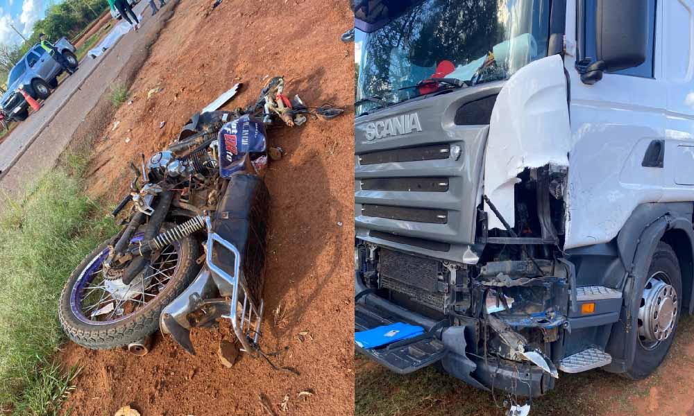 Motociclista murió tras ser embestido por un camión de gran porte en Coronel Oviedo