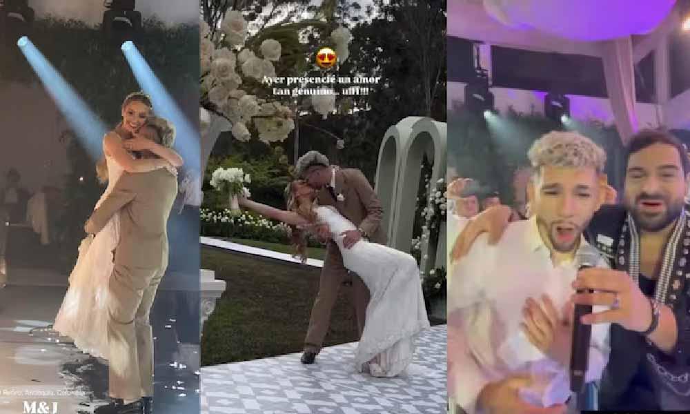 Julio Enciso y Melissa Cardona tiraron “la casa por la ventana” en su boda religiosa en Colombia
