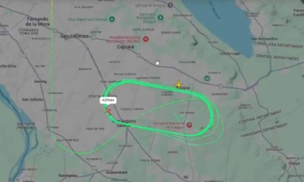 Avión con 42 pasajeros sobrevoló Capiatá, Areguá e Itauguá por desperfectos