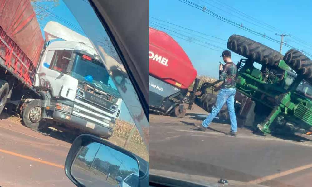 Tractor y camión semirremolque protagonizan aparatoso choque en Canindeyú