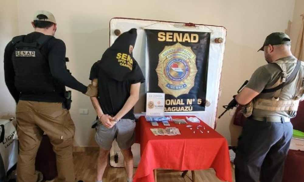 Senad desarticuló punto de venta de drogas en Coronel Oviedo