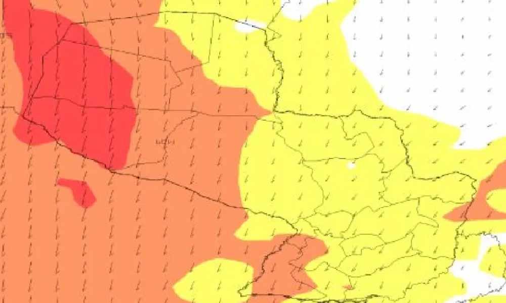 Meteorología advierte sobre fuertes ráfagas de viento de hasta 100 km/h
