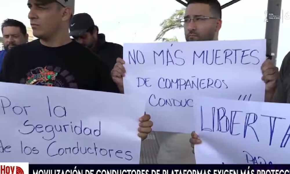 Conductores de plataformas se movilizan para exigir garantías y mayor seguridad